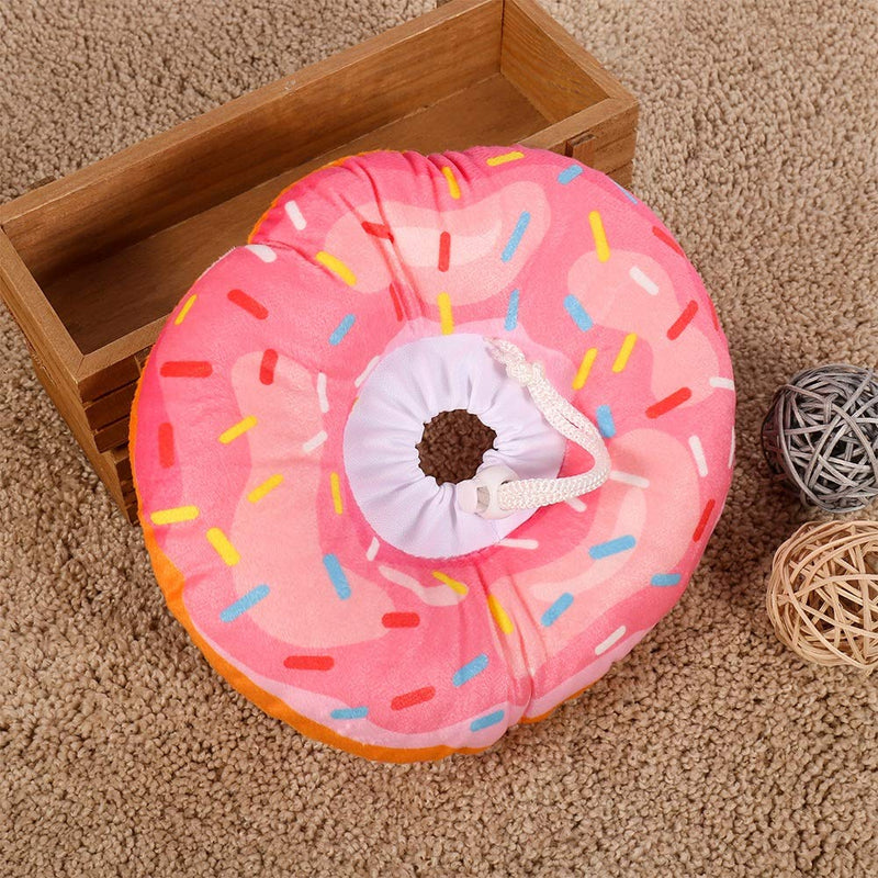 Xinzistar Neck Collar Cat Collar Soft Cat Protective Collar Anti Bite Safety Adjustable Protective Collar for Pets Cats Dogs Puppies Kittens (Pink Donut, M) - BeesActive Australia