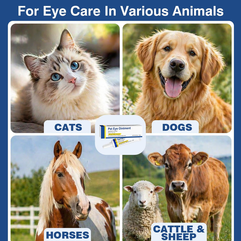 Pet Eye Ointment, Cat & Dog Eye Area Care, Gentle Daily Moisture Support, Pet Care Formula, Single Pack, 0.35 Oz / 10g