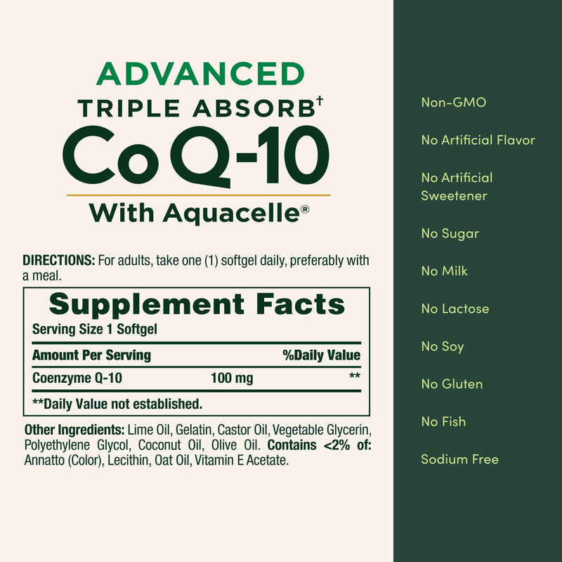 Nature's Bounty Advanced Triple Absorb Co Q-10, 90 Count 90 Count (Pack of 1)