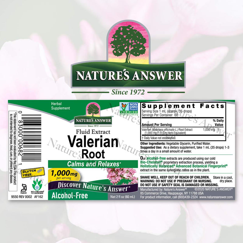 Nature's Answer Alcohol-Free Valerian Root, 2-Fluid Ounces - BeesActive Australia