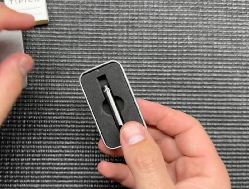 DAILYCARRYCO. TiPick Titanium Toothpick Holder - Portable Metal Travel Toothpick - Reusable EDC Micro Toothpick - Compact & Convenient, On-the-Go - Titanium Construction, Titanium Polished - BeesActive Australia