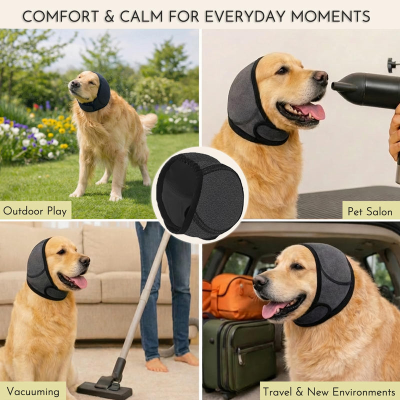 No-Shake Ear Wraps for Dogs: Breathable Bonnet to Stop Shaking & Aid Aural Hematoma Recovery - Post-Surgery Bleeding Protection for Golden Lab & Shepherd Large Breed