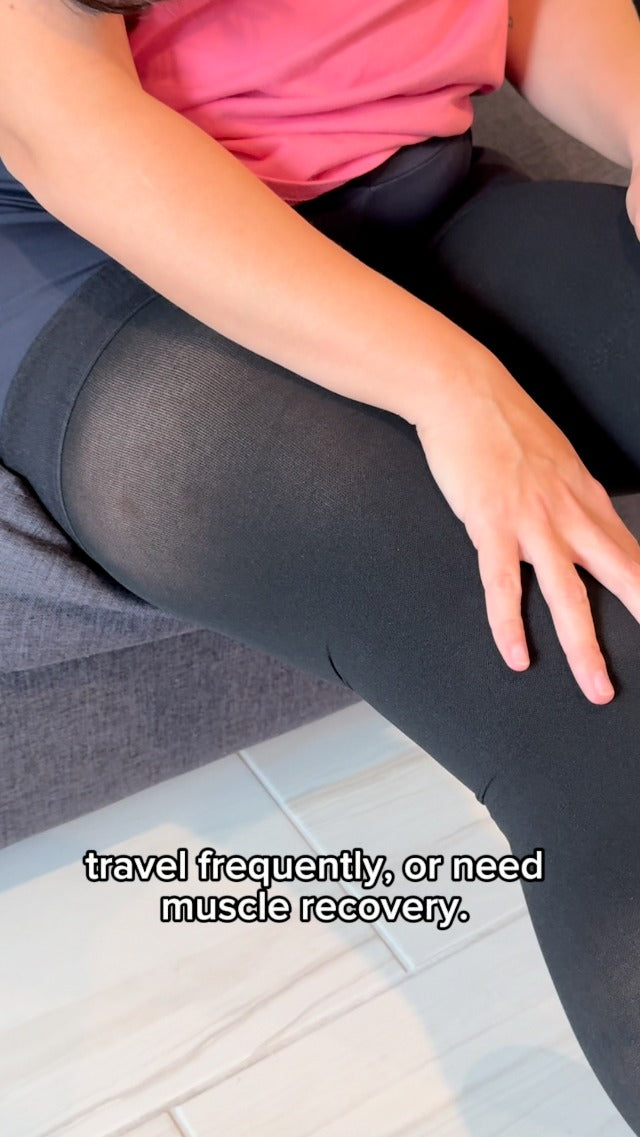 Thigh High Medical Compression Stockings For Women & Men,20-30 mmHg Thigh High Compression Socks,Firm Graduated Support Hose with Silicone Dot Band-Ideal for Athletic,Flight,Travel Use Medium Closed Toe Black