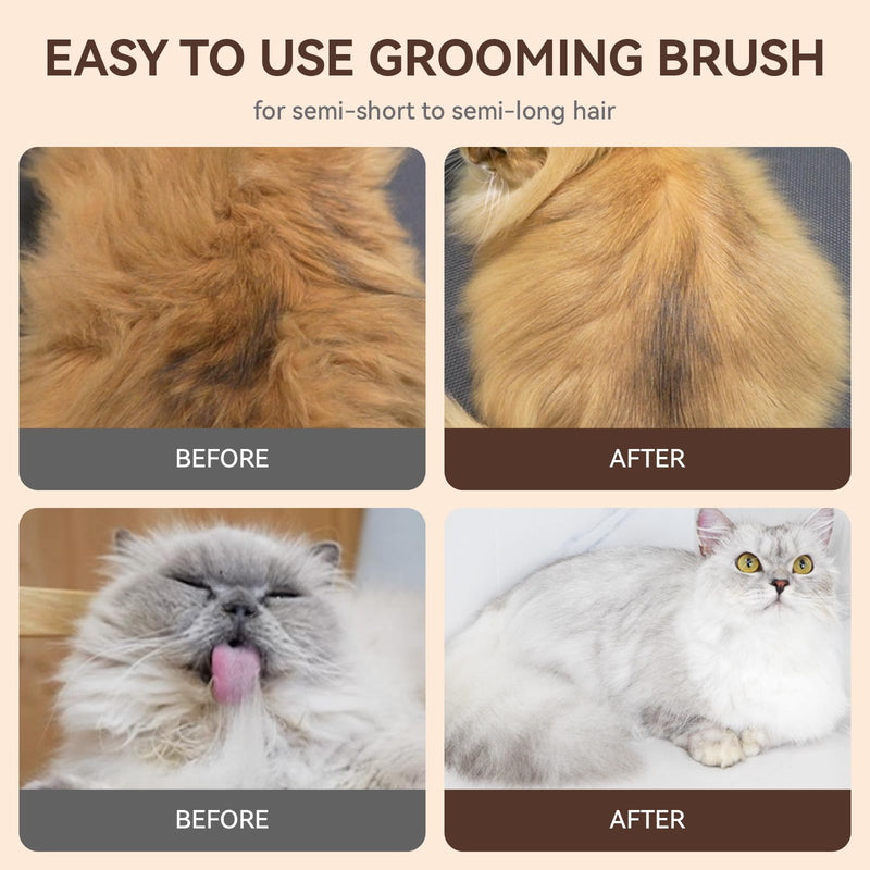 aumuca Cat Brush for Shedding, Cat Brushes for Indoor Cats, Cat Brush for Long or Short Haired Cats, Cat Hair Brush Cat Grooming Deshedding Brush for Dog Kitten Rabbit Massage Removes Loose Fur, Brown - BeesActive Australia