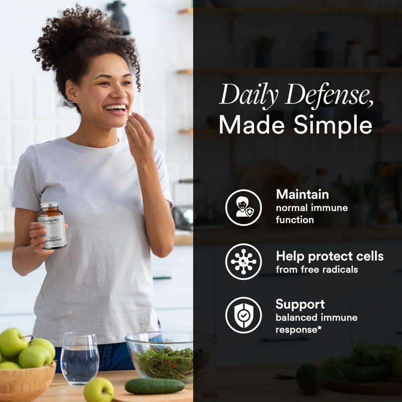 USDA Organic Immune Support Supplement – Vitamin D3, Vitamin C and Zinc – Plant-Based Immunity Support with Ashwagandha, Astragalus, Turkey Tail and Reishi Mushroom – 60 Capsules