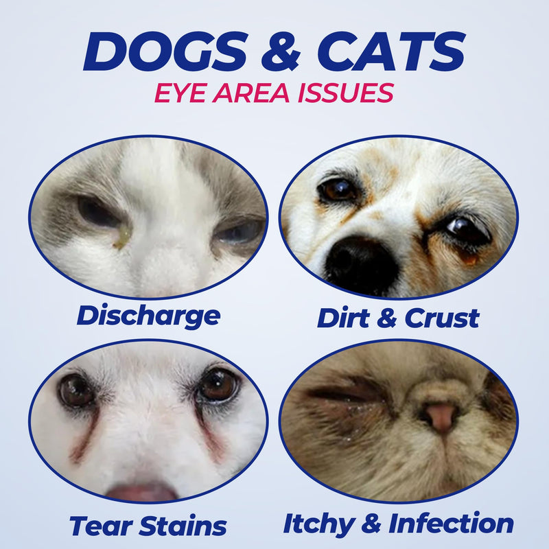 Wellix 110 Counts Dog & Cat Eye Wipes for Discharge and Crust - Pet Eye Wipes Tear Stain Remover for Dogs and Cats - Dog and Cat Grooming Wipes for Eyes, Wrinkle & Face - 3.15 Inches Extra Large 110 count-wipes