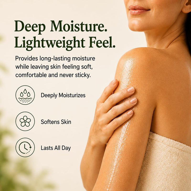 Vivo Per Lei Jojoba Moisturizing Body Oil - with Almond Oil - 3.5 Fl Oz | After Shower Body Oil - Deeply Hydrates - Real Flower Inside - Also Contains Camellia & Vitamin E - Lightweight - Non-Greasy