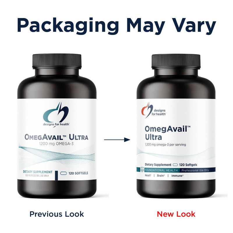 Designs for Health OmegAvail Ultra TG Fish Oil 1200mg - Triglyceride Form Omega 3 Fish Oil Supplement with DHA/EPA - No Fishy Aftertaste (120 Softgels) 120 Count (Pack of 1)