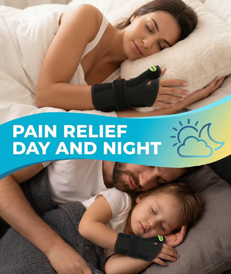 Adjustable Thumb Spica Splint Wrist Brace, Universal for Left/Right Hand, Day & Night Support, Relieves De Quervain's Tenosynovitis/Carpal Tunnel/Tendonitis/Arthritis, Unisex, Green (Right Hand, S/M) Right Hand-Green Small/Medium