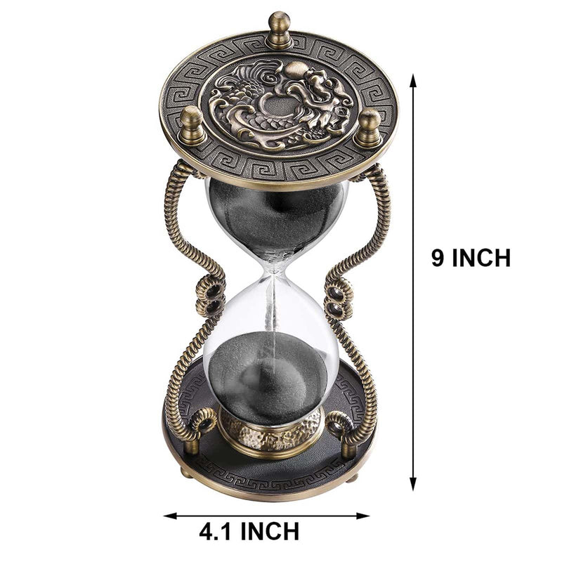 CNCJ Hourglass Timer Sand Clock 30 Minute: Brass Medieval Dragon Black Sand Watch 30 Min,Large Reloj De Arena,Gothic Fantasy Half Hour Sandglass for Gifts,Home,Desktop Decor 30 Minutes Medieval Dragon,black Sand - BeesActive Australia