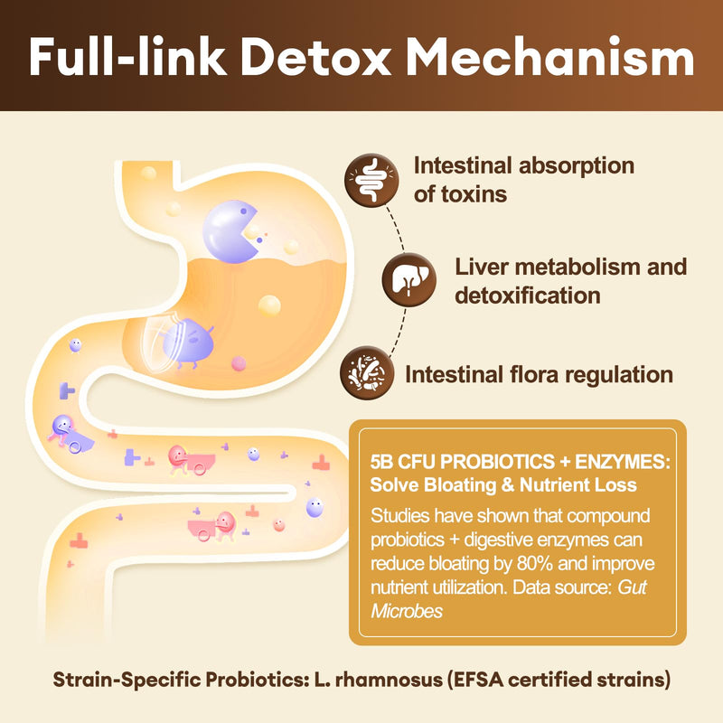 2000MG All-in-1 Detox Binder, Activated Charcoal, Zeolite, Bentonite Clay, Alpha Lipoic Acid, 7-Layer Detox & Cleanse Supplement, Liver & Gut Support, 120 Counts - BeesActive Australia