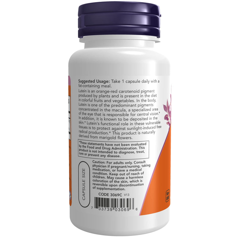 NOW Supplements, Lutein 20 mg with 20 mg of Free Lutein from Lutein Esters, 90 Veg Capsules (Pack of 2) 90 Count (Pack of 2)