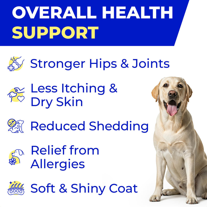 PAWFECTCHEW Fish Oil for Dogs - Natural Omega-3 - Skin & Coat Support - Liquid Food Supplement for Pets - Natural EPA + DHA Fatty Acids for Joints, Immune & Heart Health 16oz - Pollock & Salmon Oil 16 Fl Oz