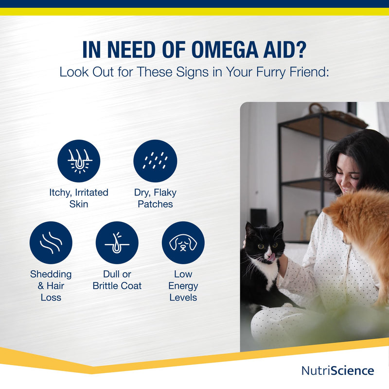 OmegaAid Omega 3 Supplement 500 ml, for Dogs and Cats, Skin and Coat Supplement