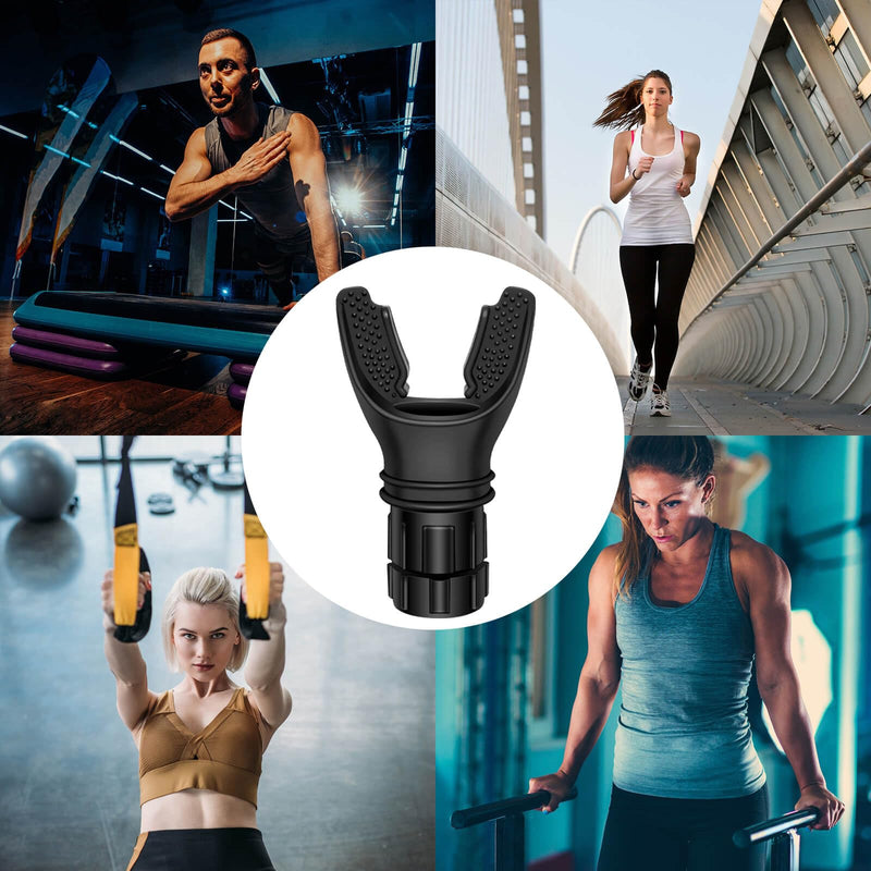 Breathing Exercise Device, Portable Breathing Trainer with Adjustable Resistance for Oral and Muscular Exercise, The Breather Respiratory Muscle Trainer, Easy to Clean (Black) Black - BeesActive Australia