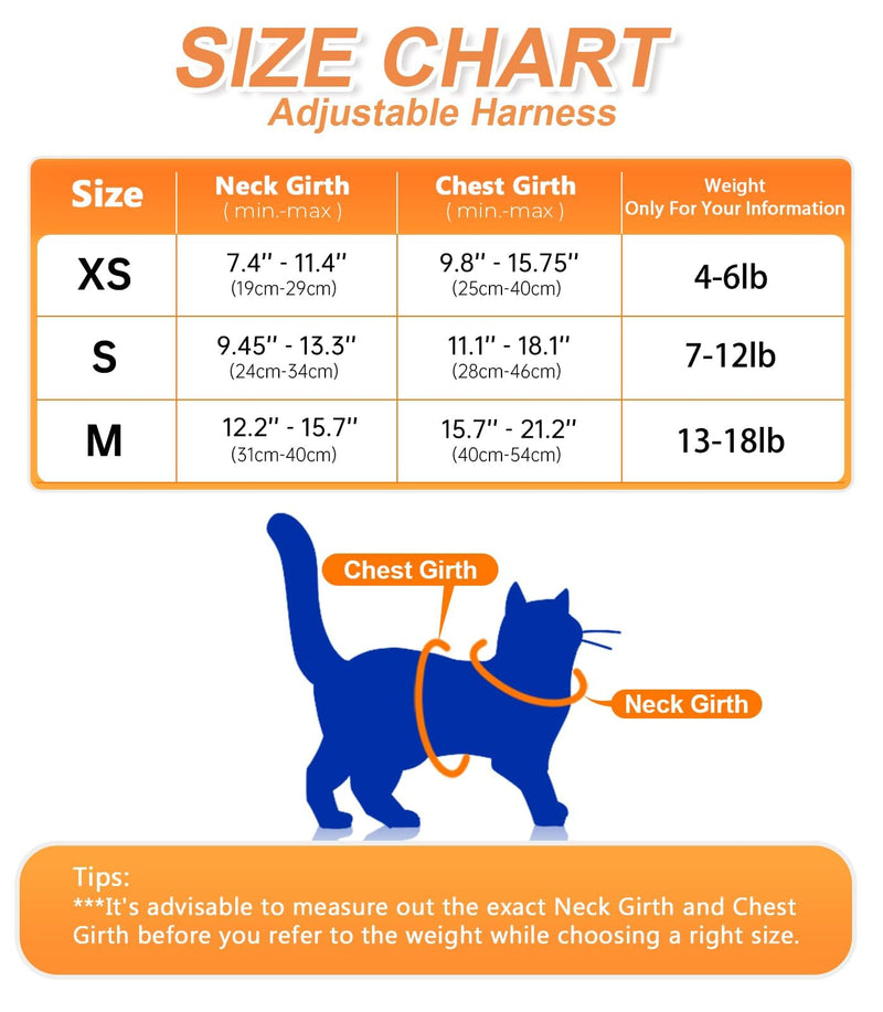 Cat Harness and Leash Set [ MAX Safety Third Generation ] Escape Proof Soft Adjustable Cat Leash Breathable Comfortable Vest Easy to Wear Kitten Harness for Outdoor Walking Black H200 Pro Black Medium - BeesActive Australia