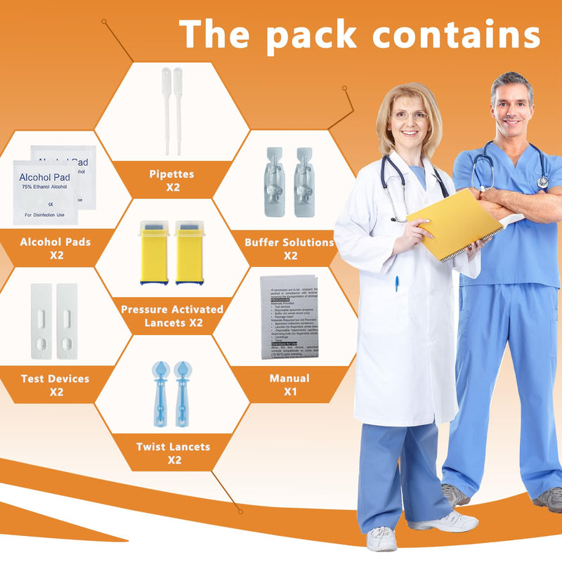 Helicobacter Pylori Test, H Pylori Test Kits at Home, 2-Pack H. Pylori Test kit Results in 10-15 Minutes. H-Pylori Self-Test for Home Use: Fast, Highly Accurate, and Easy to Use.
