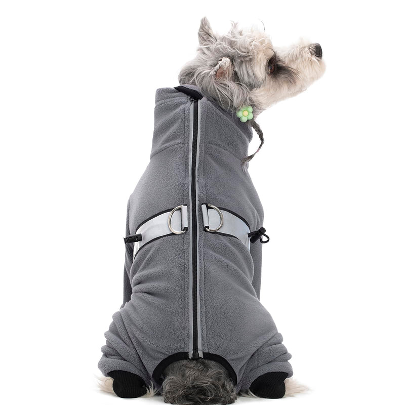 Dog Coats for Small Dogs, Polar Fleece Dog Pajamas Bodysuit for Small Medium Dogs, Dog Winter Jacket Dog Sweater Dog Vest for Small Dog, Dog Four-Legged Warm Clothes Large Grey - BeesActive Australia