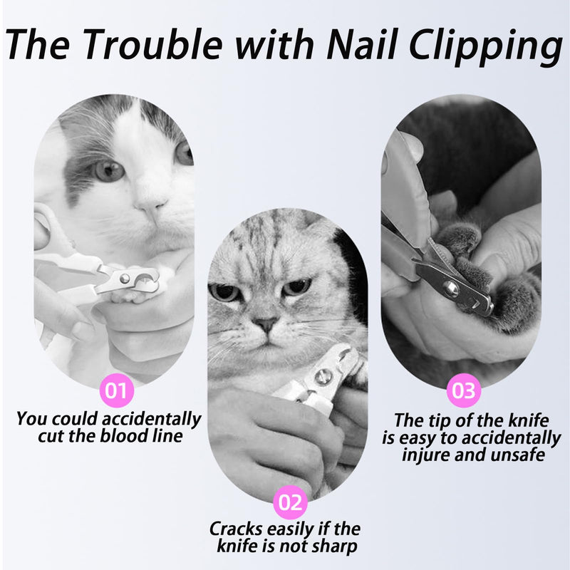 BSITSSS Cat Claw Scissors with Protection, Cat Claw Cutter with 2 mm & 4 mm Hole, Cat Nail Scissors Professional Cat Claw Cutter Cat Nail Clipper for Small Dogs Puppies Cats with File (Blue) Blue - BeesActive Australia