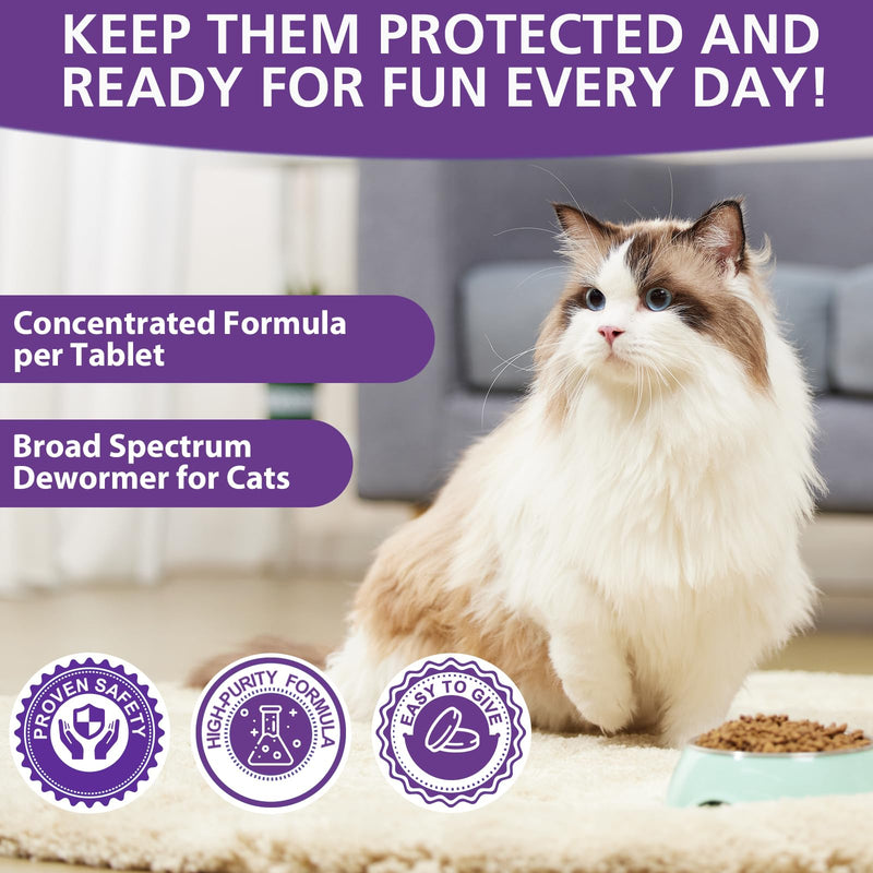 Cats & Kittens Broad-Spectrum Dewormer, for Tapeworms, Hookworms & Roundworms, 50 Tablets