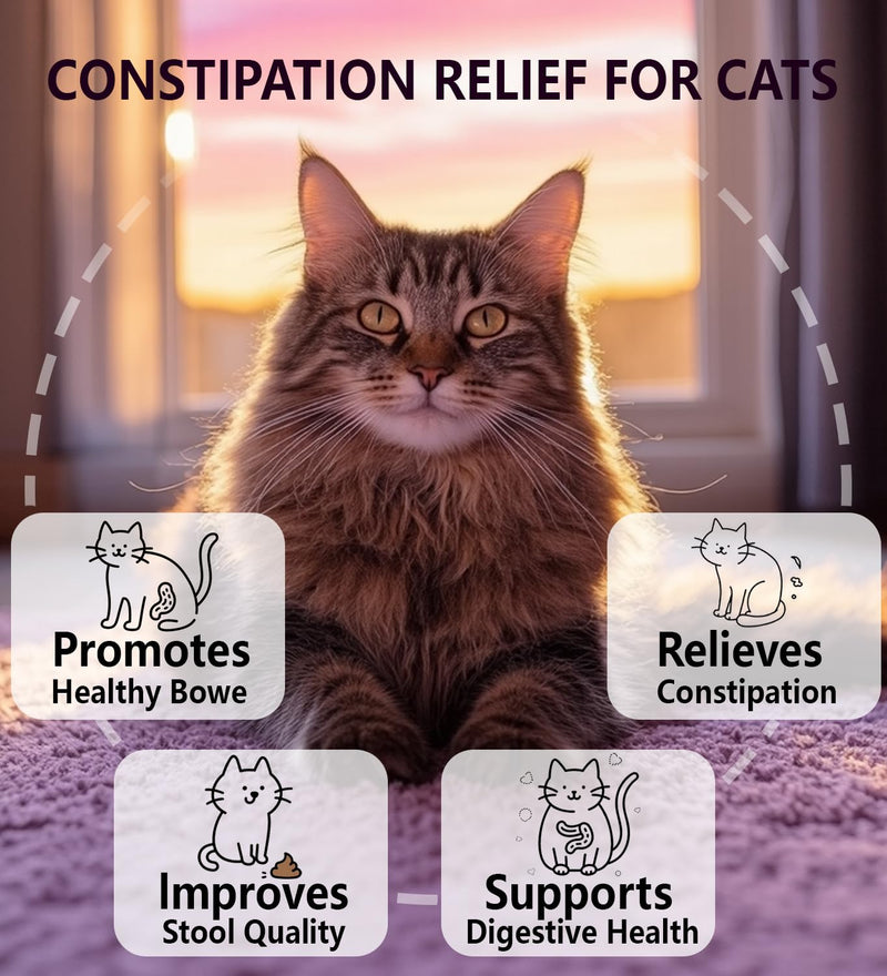 Cat Constipation Relief, Constipation Relief for Cat, Cat Laxative Constipation Relief, 100% Natural Cat Laxative with Probiotics Cat Stool Softener, Promotes Digestive Health - 2 fl oz Chicken
