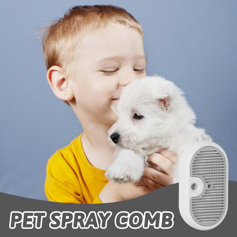 Cat brush with steam, 4-in-1 steam brush cat, steamer brush cat for long hair and short hair, cat brush with water tank Clean pet hair from the brush with one button (white) white - BeesActive Australia