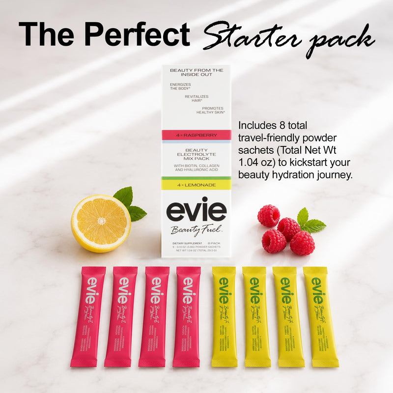 Electrolyte Powder Variety Pack | Collagen, Biotin & Hyaluronic Acid Drink Mix for Glowing Skin, Hair and Nails Raspberry/Lemonade