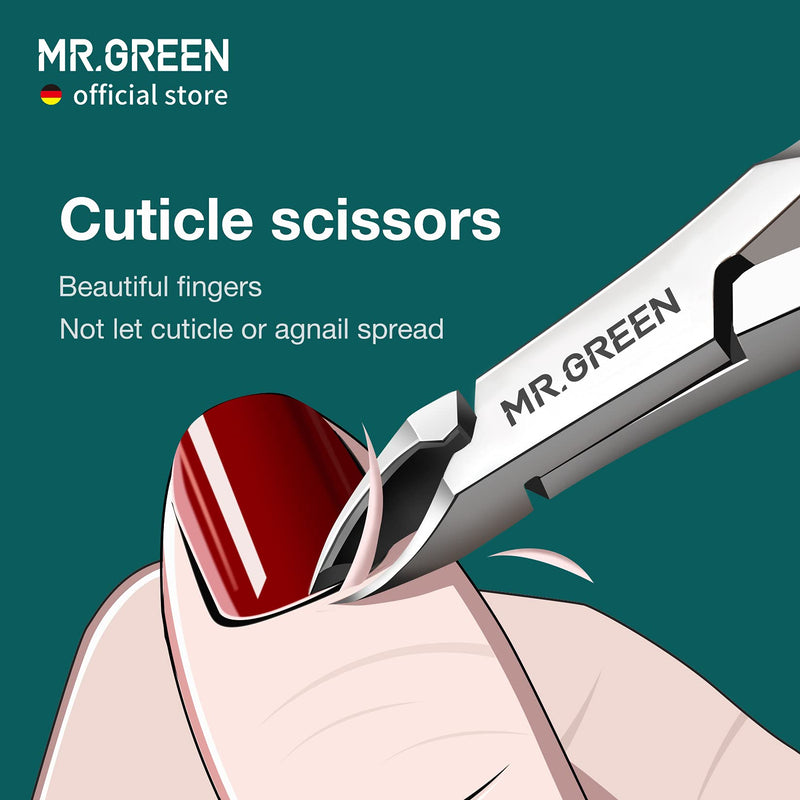 MR.GREEN Cuticle Nippers Nail Manicure Scissors Cuticle Clippers Trimmer Dead Skin Remover Stainless Steel Cutters Beauty Tool With Pusher (Mr-1028+Pusher) Mr-1028+pusher - BeesActive Australia