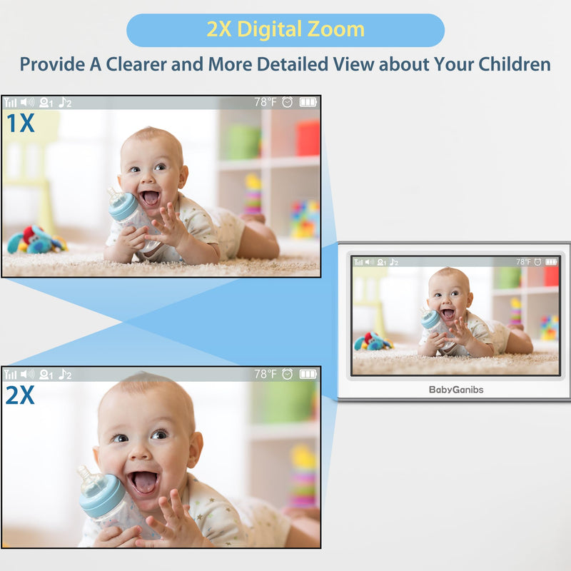 Baby Monitor with Camera and Audio, 4.3'' Video Baby Monitor with 1000ft Long Range and 30-Hour Battery, Baby Monitor No WiFi, Remote Pan-Tilt-Zoom, Night Vision, ECO Mode, 2-Way Talk BG1049 - BeesActive Australia