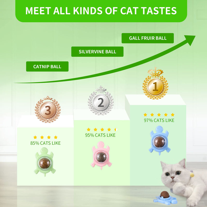 Catnip Ball ‖ Catnip Balls for Cats Wall: silvervine for Cats, 3-Piece Silvervine Catnip Cat Toys for Indoor Cats, Edible Cat nips Organic Ball, Cute Silvervine Cat Toy - BeesActive Australia