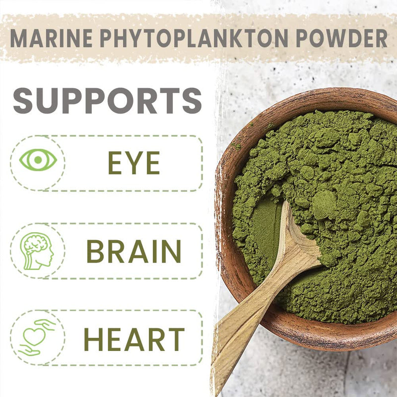 Marine Phytoplankton Powder - Omega-3 & Complete Protein & Potent - 2oz/57g