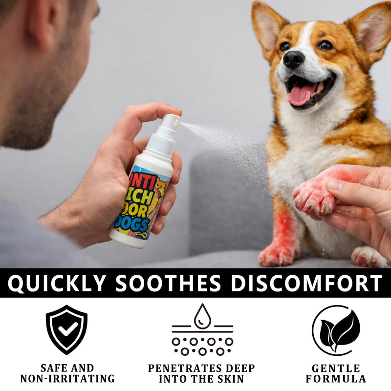 Dog Hot Spot Spray & Anti Itch Spray for Dogs, 1.76 fl oz - Chlorhexidine for Itchy Skin Relief, Hotspot Treatment & Allergy Soothing for Dogs - Pet Skin Care for Itching Relief (1.76 oz) 1.76 oz