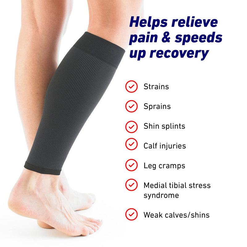 Neo-G Calf Compression Sleeve for Men and Women for Sports, Daily Wear – Shin Splint Compression Sleeve provides Shin Splint Relief, Pain Relief from Injury, Strains, Sprains, Weak Calves - L LARGE: 40 - 44 CM - BeesActive Australia