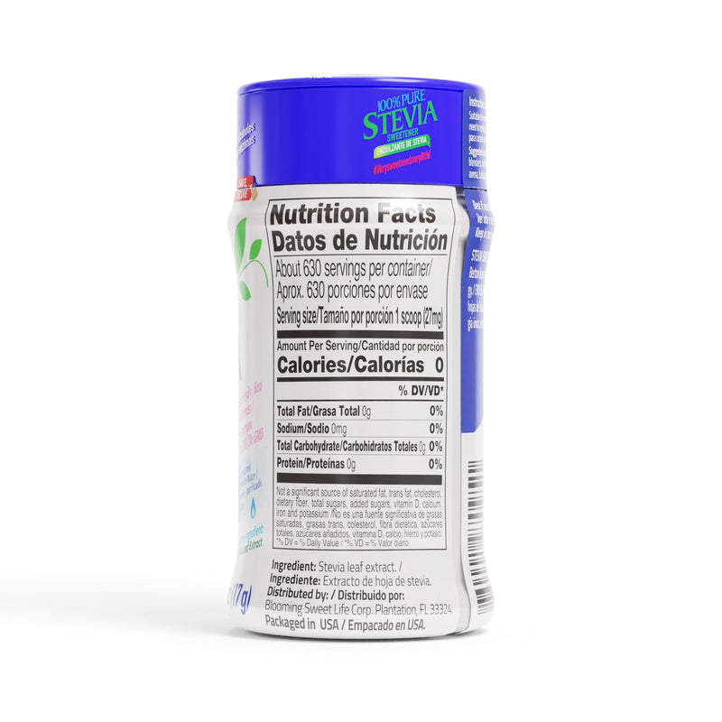 BSL 100% Pure Stevia Extract Powder Without Erythritol 0.6 Oz, No Artificial Sweetener, 620 Servings | Stevia No Erythritol | Zero Calorie & Keto Friendly, Pure Stevia Powder - BeesActive Australia
