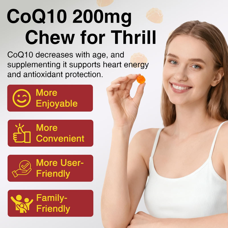 ZEBORA CoQ10 200mg Gummies, Orange Flavor, 90 Gummies | High Absorption Coenzyme Q10, With Omega-3, Heart & Energy Support, Powerful Antioxidant 90 Count (Pack of 1)
