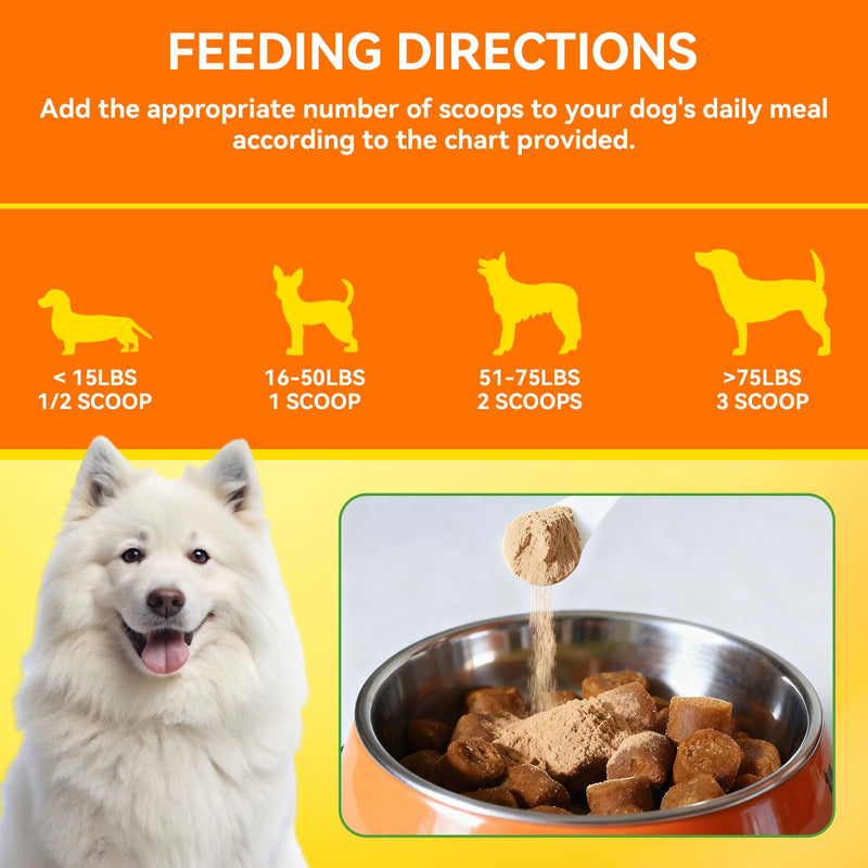 Multivitamin Powder for Dogs - All-in-One Support for Immune, Skin, Coat, Heart and Vision Health with Taurine, Biotin, Omega-3 & Natural Chicken Flavor,150g