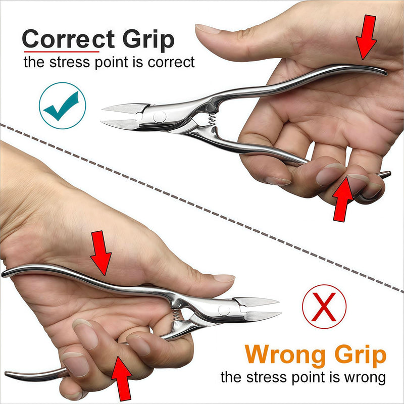 Long Handled Toenail Clippers for Seniors Thick Nails, Ultra Sharp Toe Nail Clippers for Men, Heavy Duty Stainless Steel, 5pcs Set JCDK5PS - BeesActive Australia