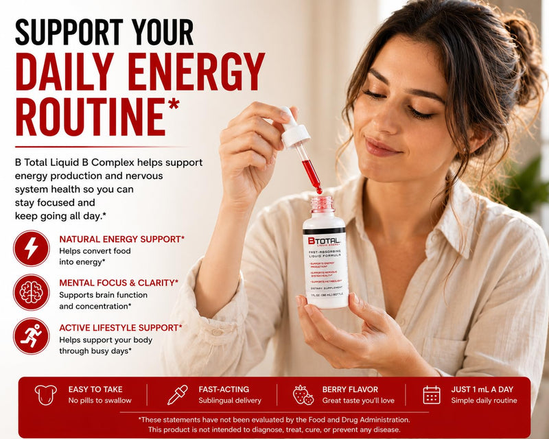 Sublingual Vitamin B Complex Liquid Drops, B12, Berry, 2 fl oz | Fast sublingual liquid B-complex with B12 for energy, brain & focus - vegetarian berry drops, twin pack (2 fl oz total)