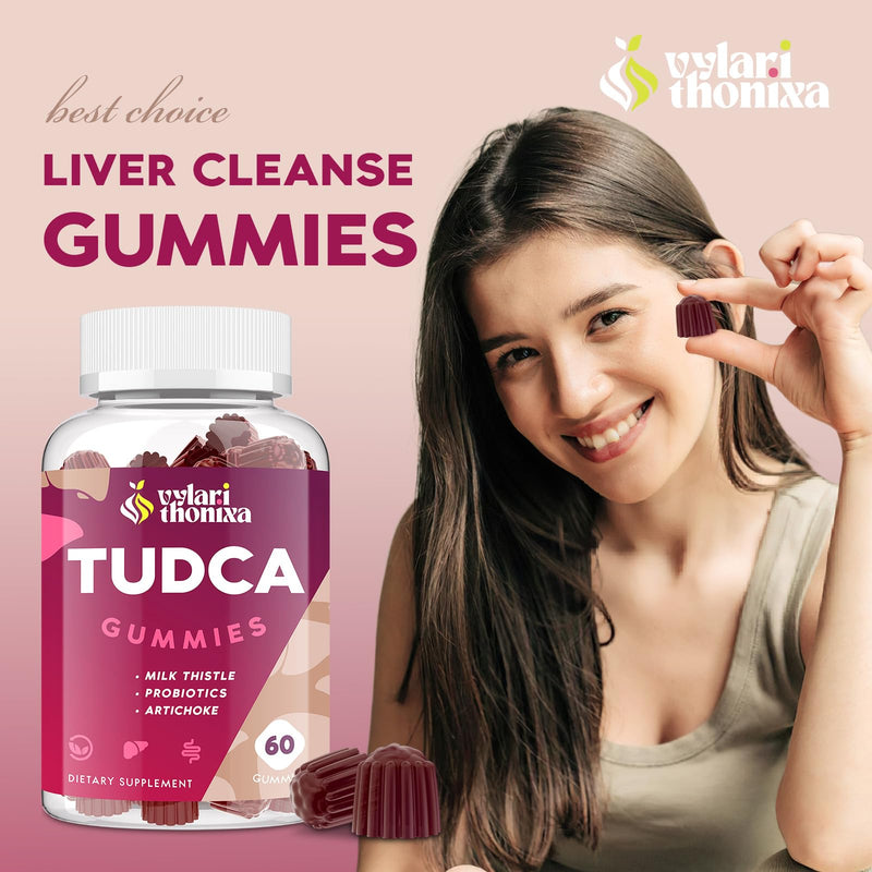 Premium TUDCA Gummy Supplement - 2000mg High-Potency Liver Support, Liver Cleanse Detox & Repair with Milk Thistle, Artichoke Extract, Probiotics, Bile Salts - Vegan, 30 Servings 60 Count (Pack of 1) - BeesActive Australia