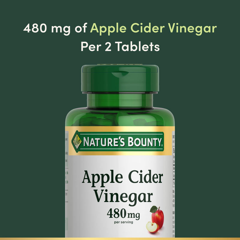 Nature's Bounty Apple Cider Vinegar 480mg, 200 Tablets 200 Count (Pack of 1)