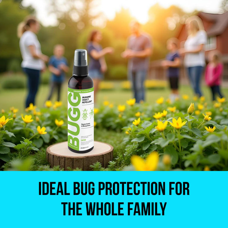 BUGGINS Original - Insect Repellent - Gnats & Mosquitoes, DEET Free, Non-Greasy - 4 oz Pump Spray Bottle 4 Ounce (Pack of 1)
