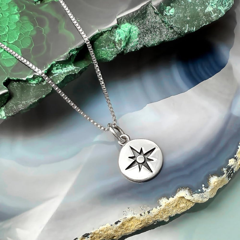 Tiny Sterling Silver North Star Compass Necklace for Women, Best Friend Gift Necklace, No Matter Where We Go, Graduation Gift for Friends, Graduation 2026 Gift - BeesActive Australia