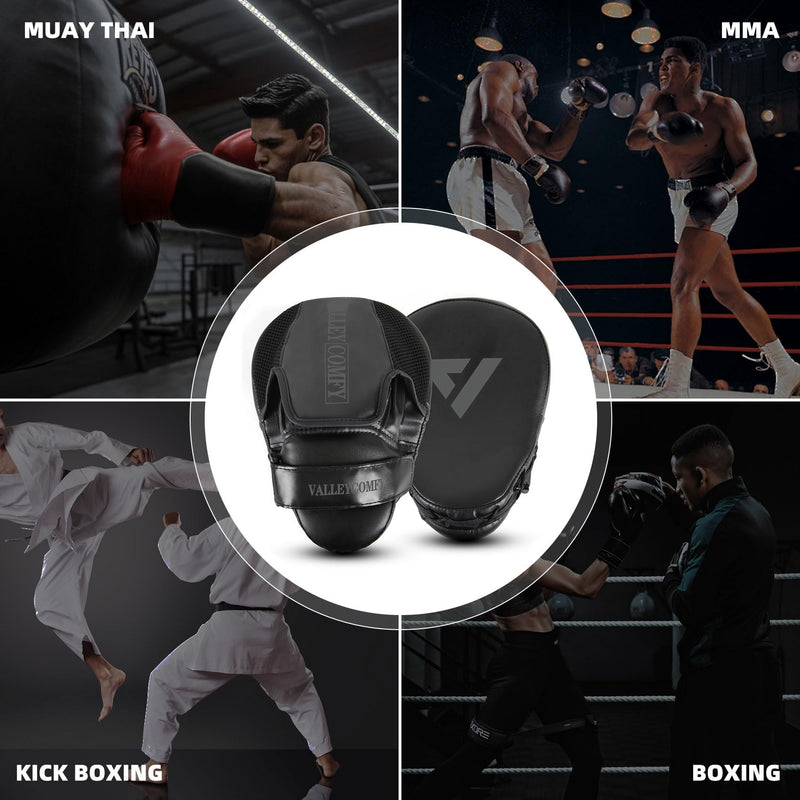 Valleycomfy Boxing Punching Mitts,Boxing Pads Mitts for Men,Ideal for Boxing Training,Kickboxing,Martial Arts Black
