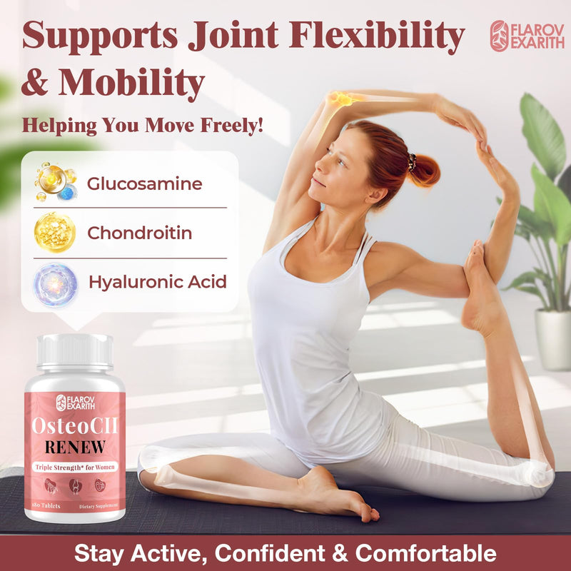 Joint Supplements for Women OsteoCII Renew Triple Strength – Advanced Joint, Bone & Skin Formula – Collagen, Glucosamine, Chondroitin, Calcium, MK-7, Vitamin D3, Hyaluronic Acid, 360 Tablets | OsteoCII Renew Triple Strength–Complete Joint, Bone & Skin ...