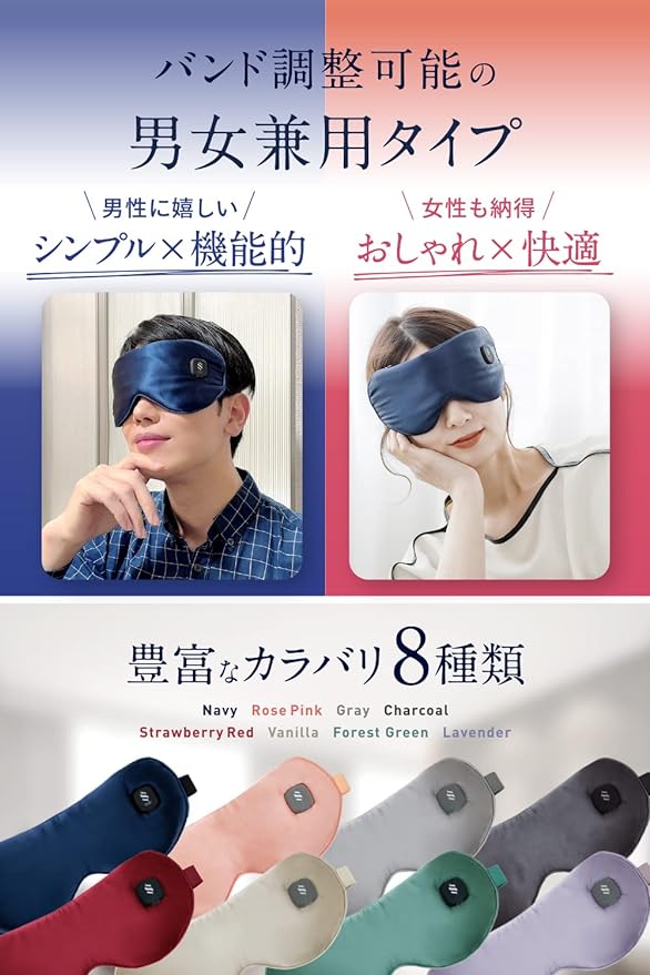 Hot Eye Mask, USB Rechargeable Eye Mask, Cordless Stress-Free & Relaxing, Cute Silk SALUA (Navy) - BeesActive Australia