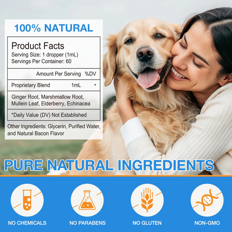Kennel Cough Treatment, Xsvseie Kennel Cough Drops for Dogs Natural Cough Supplement for Dogs Herbal Kennel Cough Drops for Dogs All Breeds & Size - PawsPlanet Australia