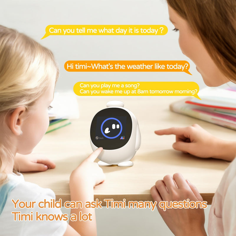 Kids Intelligent AI Alarm Clock, Ok to Wake Clock for Kids, Sleep Trainer Clock for Toddler, Adorable Digital Alarm Clock, AI Voice Clock with Chat, Time Management Gift for Children