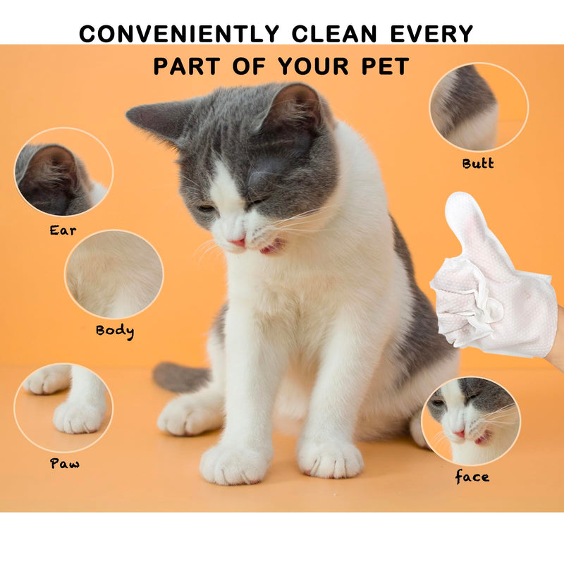 Pet Wipes for Dogs and Cats, Cat Wipes, Dog Wipes, Cleaning, Deodorizing, Hypoallergenic, Cat Wipes, Fur and Butt Cleaning, Pet Grooming Gloves for Dogs, - BeesActive Australia