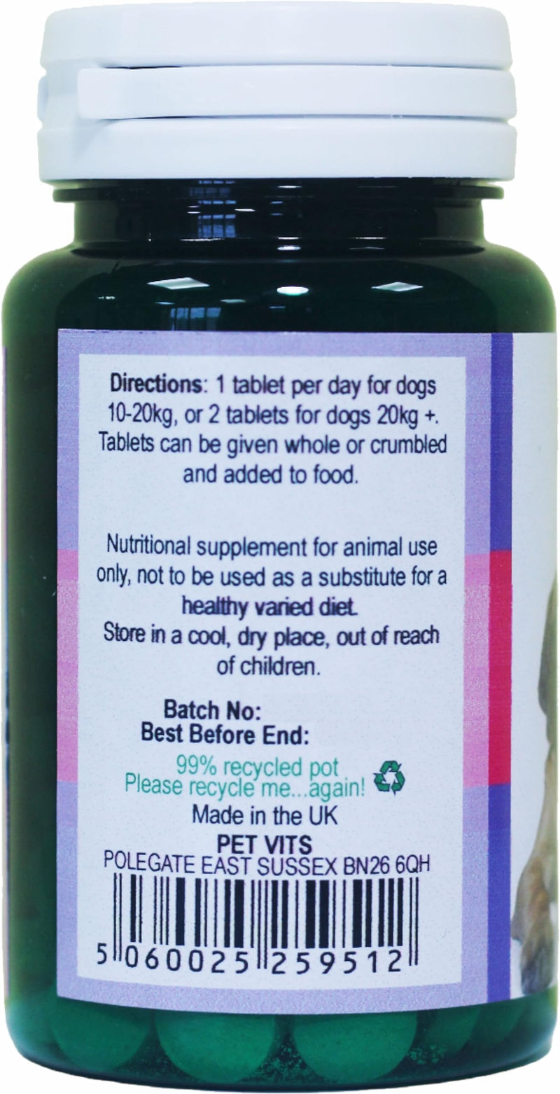 Calming Formula for Large Dogs : Calming and Relaxing Pet Supplement : 90 Tablets, in a 99% recycled pot a recyclable pot