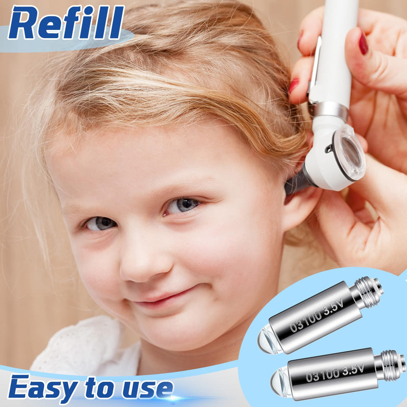 Funtery 4 Pcs Halogen Replacement Bulbs Compatible with Welch Allyn, 3.5v Lamp Type 03100-u Otoscope Lamp